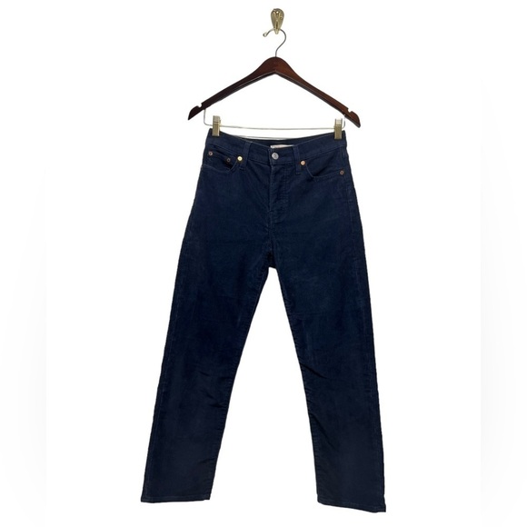 LEVI’S Wedgie Straight Fit Corduroy Pants Navy Blue 26 - Picture 7 of 14